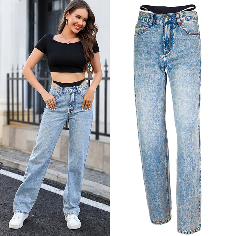 Fake Two-Piece Stitching Strai - đánh giá và giá Streetwear Brand Denim